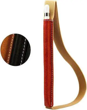 Apple Pencil Case Cover Genuine Leather Slim Sleeve Carrying Bag Protective Pencil Holder with Elastic Band for Apple iPad Pro 9.7 Inch, iPad 9.7 2017, iPad Pro 10.5 Inch and 2.9 Inch Pencil