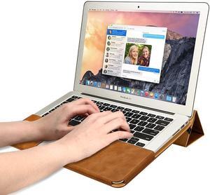 MacBook Pro Retina 15 Inch Case with Retina Display No CD-ROM Premium Quality PU Leather Folio Flip Case laotop Sleeve Protective Cover with Stand for Apple MacBook Pro Retina 15" Model A1398 Brown