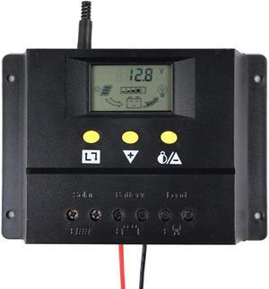 80A Solar Charge Controller PWM PV Solar Panel Charging Regulators with LCD Monitor 12V 24V Auto 960W 1360W Large amp Power Input Energy Controller