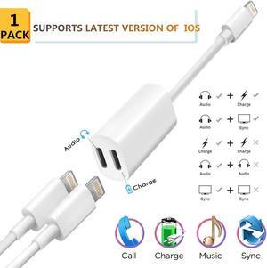 Werleo 2 in 1 Dual Lightning Splitter Compatible iPhone Lingtning Headphone Audio Adapter Splitter For iPhone 7 Plus 8 Plus iPhone X