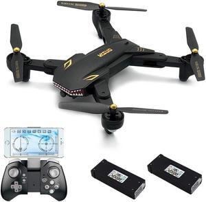 FPV RC Drone with Camera Live Video VISUO XS809S Foldable WiFi FPV Drone with 120° Wide-Angle 720P HD Camera RC Quadcopter Altitude Hold Headless Mode One Key Take-Off Landing 3D Flip