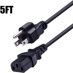 Power Cord AC Power Extension Cable NEMA5-15P to IEC320C13 18 AWG SVT 125~250V Universal Power Cord for Desktop PC Computer Scanner Printer Monitor and Power Supply Replacement Cable
