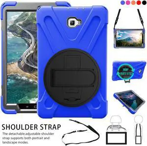 Galaxy Tab A 10.1 Without S Pen Case Werleo Carrying Rugged Protective Case with Handle Hand Grip Shoulder Strap & 360 Degree Stand Samsung Tab A 10.1 Tablet Cover Skin SM-T580 T585 Case for Kids