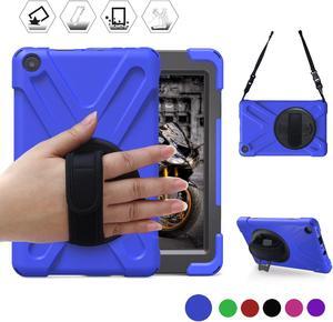 All New Amazon Fire HD 8 Case Shockproof Cover Heavy Duty Full Body Protective Case For Amazon Kindle Fire HD 8 2018 / 2017 Release 7th / 8th Generation Only With Stand Hand Strap and Shoulder Strap