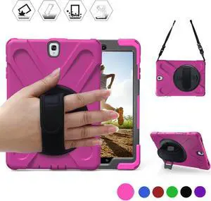 Galaxy Tab S2 9.7 Case Werleo Full-Body Shockproof Anti-Slip Protective Case with 360 Degrees Rotatable Kickstand Hand Strap &  Shoulder Strap for Samsung SM-T810 SM-T815 SM-T813 Tablet Cover
