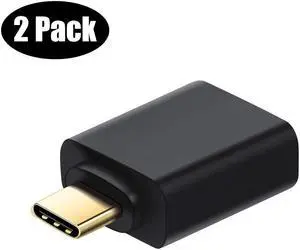 2 Packs USB C to USB 3.0 Adapter Werleo USB-C to USB Female Adapter OTG on-The-Go Cable Compatible MacBook Pro Google Pixel XL 2 Black