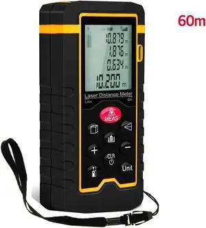Laser Distance Measurement 60 Meter High Precision Waterproof Handheld Digital Laser Measure with LCD Backbit Volume Area Pythagorean Continuous Measurement - Carry Pouch Lanyard and Battery Included