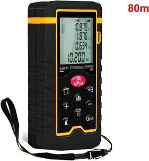 Laser Distance Measurement 262FT / 80M High Precision Waterproof Handheld Digital Laser Measure w/ LCD Backbit Volume Area Pythagorean Continuous Measurement - Carry Pouch Lanyard & Battery Included
