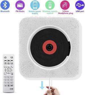 Werleo CD Player with Bluetooth Werleo Portable CD Player with Remote Control Wall Mountable CD Player FM Radio HiFi Speaker CD Music Player Supports USB Earphones and Phone Charging