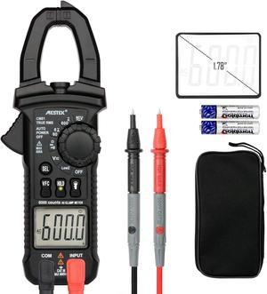 Digital Clamp Meter Multimeters MESTEK AC DC Multimeter Current Voltage Voltmeter Autoranging Electric Tester Ohm Hz Amp Volt Diode Resistance 6000 Counts NCV VFC Accurate Electric