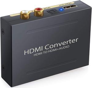 Werleo 1080P HDMI Audio Extractor HDMI to HDMI + Optical TOSLINK SPDIF + Analog RCA L/R Stereo Audio Video Splitter Adapter Converter for Apple TV Blu-ray Player Black