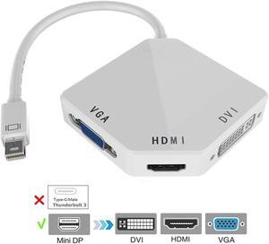 Werleo Multi-Function Thunderbolt Mini DisplayPort DP To HDMI VGA DVI Cable Converter Adapter For MacBook Air MacBook MacBook Pro Microsoft Surface Pro Pro 2 Pro 3