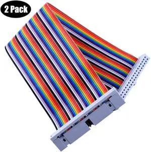 Werleo 2 Packs Breadboard Jumper Wires 40pin Male to Female Ribbon GPIO Cable for Connection Raspberry Pi 3 2 Model B B+ with 3.5/5 inch TFT Touch Screen LCD Display