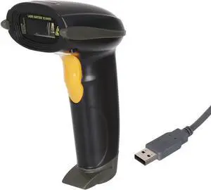 Barcode Scanner 1D Handheld Wired Barcode Reader USB Laser Barcode Scanner POS Scanning Reader Bar Code Scanner for Retails Black for Store Supermarket Warehouse