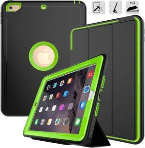 New iPad 9.7 2017 2018 Case Werleo Heavy Duty Full Body Rugged Protective Case Cover Auto Sleep Wake Up Stand Folio Case Three Layer Hard Bumper Case for Apple iPad 9.7 inch 2017 2018 Release 5th 6th