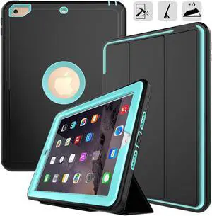 New iPad 9.7 2017 2018 Case Werleo Heavy Duty Full Body Rugged Protective Case Cover Auto Sleep Wake Up Stand Folio Case Three Layer Hard Bumper Case for Apple iPad 9.7 inch 2017 2018 Release 5th 6th