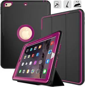 New iPad 9.7 2017 2018 Case Werleo Heavy Duty Full Body Rugged Protective Case Cover Auto Sleep Wake Up Stand Folio Case Three Layer Hard Bumper Case for Apple iPad 9.7 inch 2017 2018 Release 5th 6th