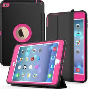 iPad Mini 4 Case WERLEO Three Layer Drop Protection Rugged Protective Cover Heavy Duty iPad Mini Stand Case with Magnetic Smart Auto Wake Sleep Cover for Apple iPad Mini 4 Smart Case