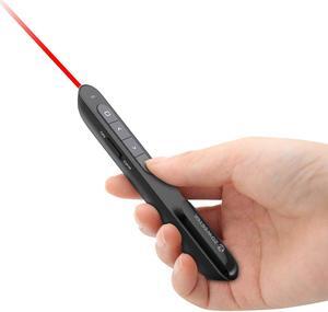 Zoweetek Rechargeable Wireless Presenter PowerPoint Remote Clicker with Red Laser Pointer and Volume Control