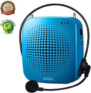 Portable Voice Amplifier 15W SHIDU Personal Speaker Music Player Rechargeable Teacher Microphone Headset for Teachers Tour Guides Coaches Classroom Singing Yoga Fitness Instructors Presentations Black