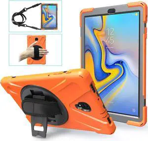 Galaxy Tab A 10.5 Case WERLEO Heavy Duty Shockproof Rugged Protective Case with 360 Degree Rotatable Hand Strap Kickstand and Removable Shoulder Strap for Samsung Galaxy Tab A 10.5 inch 2018 SM-T590 /