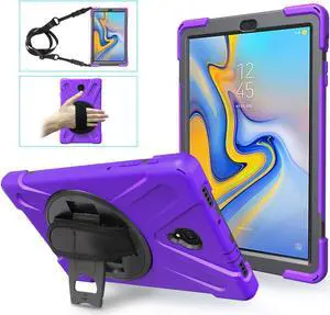Galaxy Tab A 10.5 Case WERLEO Heavy Duty Shockproof Rugged Protective Case with 360 Degree Rotatable Hand Strap Kickstand and Removable Shoulder Strap for Samsung Galaxy Tab A 10.5 inch 2018 SM-T590 /