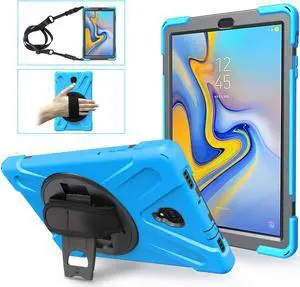 Galaxy Tab A 10.5 Case WERLEO Heavy Duty Shockproof Rugged Protective Case with 360 Degree Rotatable Hand Strap Kickstand and Removable Shoulder Strap for Samsung Galaxy Tab A 10.5 inch 2018 SM-T590 /
