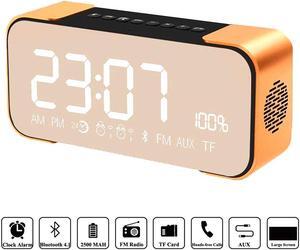Bluetooth Speaker Werleo Portable Wireless Stereo Speaker with Alarm Clock FM Radio LED Display Micrphone Hands-Free Two Subwoofer Enhanced Bass Hi-Fi Surround for iPhone iPad Samsung Tablet PC Home