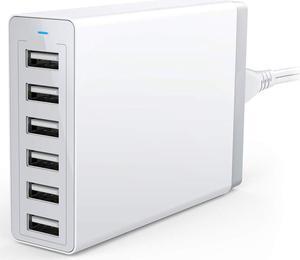 50W 6 Port Desktop USB Charging Hub charger High Speed smart Wall Travel Charger For iPhone XS XS Max XR X 8 7 6 Plus iPad Pro Air 2 mini iPod Samsung Galaxy S7 S6 Edge Plus Note 5 4 LG Nexus HTC