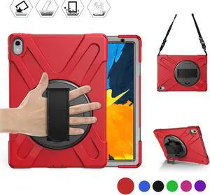 iPad Pro 11 Inch 2018 Case WERLEO Hybrid hree Layer Heavy Duty Protective Case Shockproof Case Cover with Handle Hand Strap, Kickstand& Shoulder Strap for iPad Pro 11 2018 Release Tablet