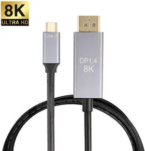 CableDeconn USB-C to DisplayPort 8K Cable 2M 7680x4320 8K@30Hz 4K@144Hz HDTV Adapter for New MacBook 2017 2018 Dell XPS  2m