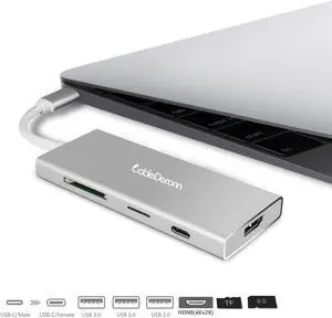 CableDeconn 7IN1 Portable Thunderbolt 3 Multiport HUB USB Type C Adapter HDMI 4K 3Port Usb3.0 Usb3.1 Charge TF SD Card 7in1 For Apple Macbook Pro 2017