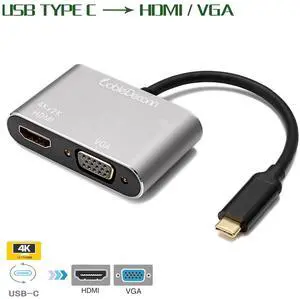 CableDeconn Thunderbolt 3 hdmi vga adapter usb Type-c hub usb c hdmi 4k cable 2in1 Multiport usb3.1 Converter For mac apple new Macbook 2017