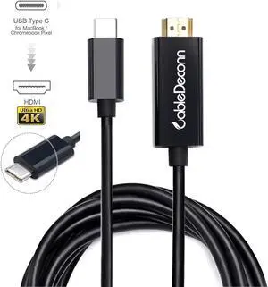 CableDeconn USB 3.1 Type C (USB-C & Thunderbolt 3 Port Compatible) to HDMI 4K 1.8M Cable Converter for New Macbook  Google Chromebook Pixel