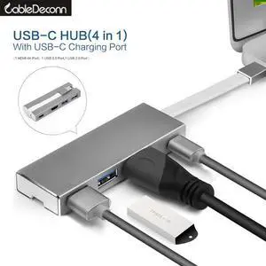 CableDeconn Thunderbolt 3 HUB HDMI USB C Dock Type-c to HDMI 4k USB3.0 USB3.1 Charging Cable Multiport Adapter For Macbook pro 2017