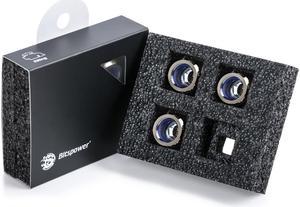 Bitspower G1/4" Advanced Multi-Link Fitting, for 14mm OD Rigid Tubing, Black Sparkle, 4-pack