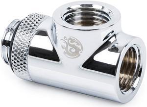 Bitspower T-Block Rotary Fitting, Silver Shining Bitspower T-Block Rotary Fitting, Silver Shining