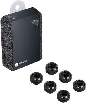 Bitspower G1/4" to Enhance Multi-Link Fitting for 14mm OD Rigid Tubing, Matte Black, 6-pack