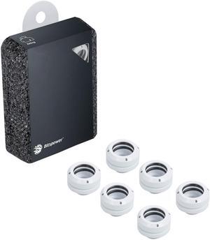 Bitspower G1/4" to Enhance Multi-Link Fitting for 14mm OD Rigid Tubing, Deluxe White, 6-pack
