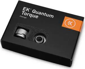 EKWB EK-Quantum Torque HDC-14 Compression Fitting for EKWB Rigid Tubing, 14mm OD, Satin Titanium, 6-pack