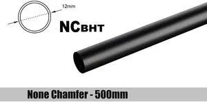 Bitspower None Chamfer Brass Link Tubing, 12mm OD (0.70mm WD), 500mm, Carbon Black