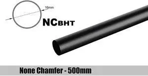 Bitspower None Chamfer Brass Link Tubing, 16mm OD (0.70mm WD), 500mm, Carbon Black