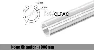Bitspower None Chamfer Crystal Link Tube, 16mm OD, 1000mm, Clear