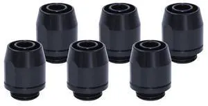 Alphacool HF Compression Fitting TPV, Black Brass, 6-pack Alphacool HF Compression Fitting TPV, Black Brass, 6-pack