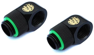 Bitspower G1/4" Male to Female Extender Fitting, 90 Degree Rotary, Matte Black, 2-pack Bitspower G1/4" Male to Female Extender Fitting, 90 Degree Rotary, Matte Black, 2-pack