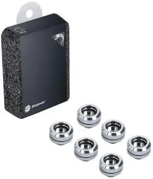 Bitspower G1/4" to Enhance Multi-Link Fitting for 14mm OD Rigid Tubing, Silver Shining, 6-pack Bitspower G1/4" to Enhance Multi-Link Fitting for 14mm OD Rigid Tubing, Silver Shining, 6-pack