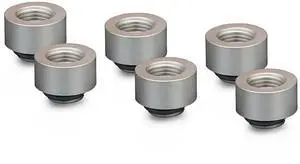Thermal Grizzly DeltaMate MF10 Extender Fitting, Matt Nickel, 6-pack Thermal Grizzly DeltaMate MF10 Extender Fitting, Matt Nickel, 6-pack