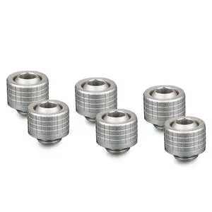 Thermal Grizzly DeltaMate ST13 Compression Fitting for Soft Tubing, 10mm ID/13mm OD, Matt Nickel, 6-pack Thermal Grizzly DeltaMate ST13 Compression Fitting for Soft Tubing, 10mm ID/13mm OD, Matt Nickel, 6-pack