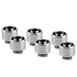 Thermal Grizzly DeltaMate ST16 Compression Fitting for Soft Tubing, 10mm ID/16mm OD, Gloss Nickel, 6-pack Thermal Grizzly DeltaMate ST16 Compression Fitting for Soft Tubing, 10mm ID/16mm OD, Gloss Nickel, 6-pack