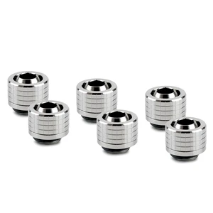 Thermal Grizzly DeltaMate ST13 Compression Fitting for Soft Tubing, 10mm ID/13mm OD, Gloss Nickel, 6-pack Thermal Grizzly DeltaMate ST13 Compression Fitting for Soft Tubing, 10mm ID/13mm OD, Gloss Nickel, 6-pack